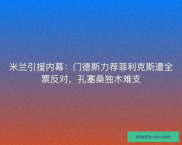 米兰引援内幕：门德斯力荐菲利克斯遭全票反对，孔塞桑独木难支